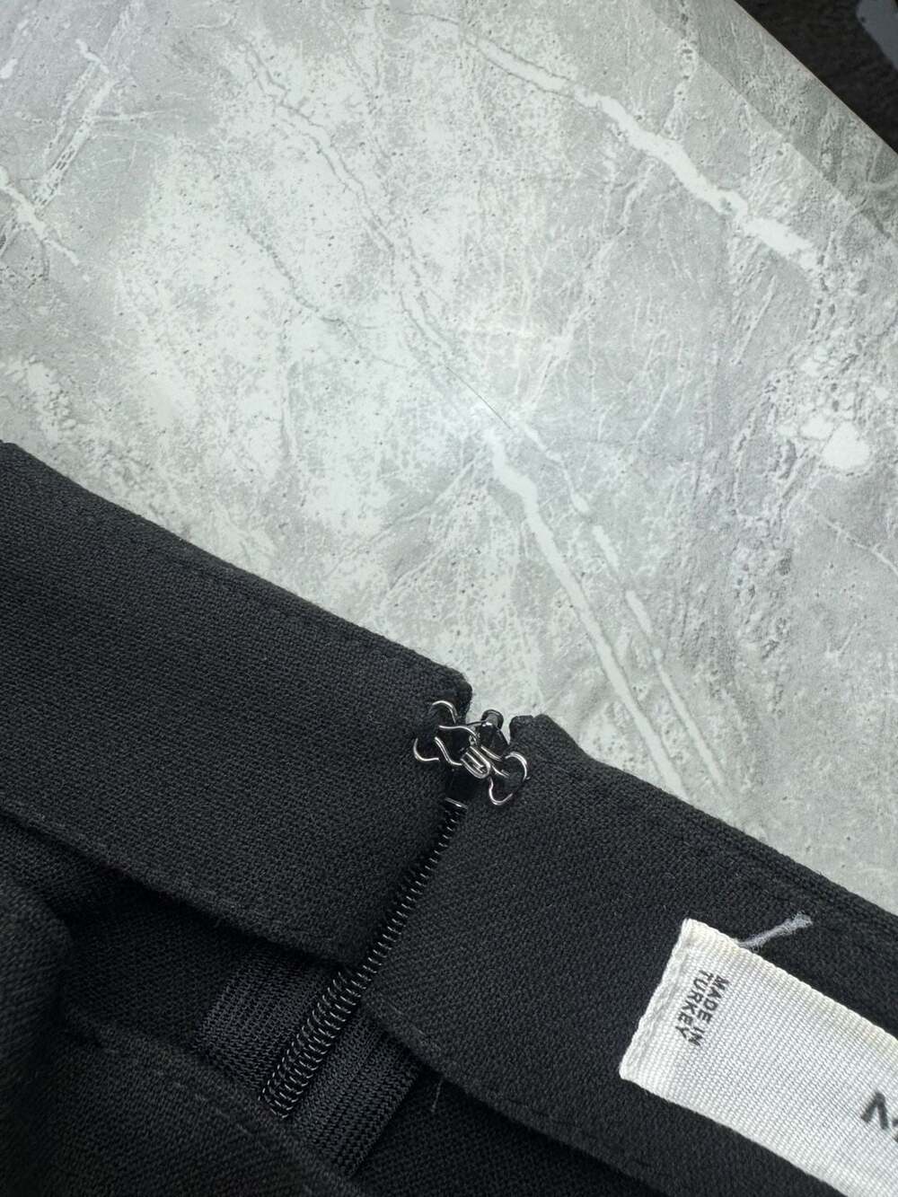 Mango MNG Black Belted Midi‎ Pencil Skirt with Back Slit Size XXS - Picture 11 of 13